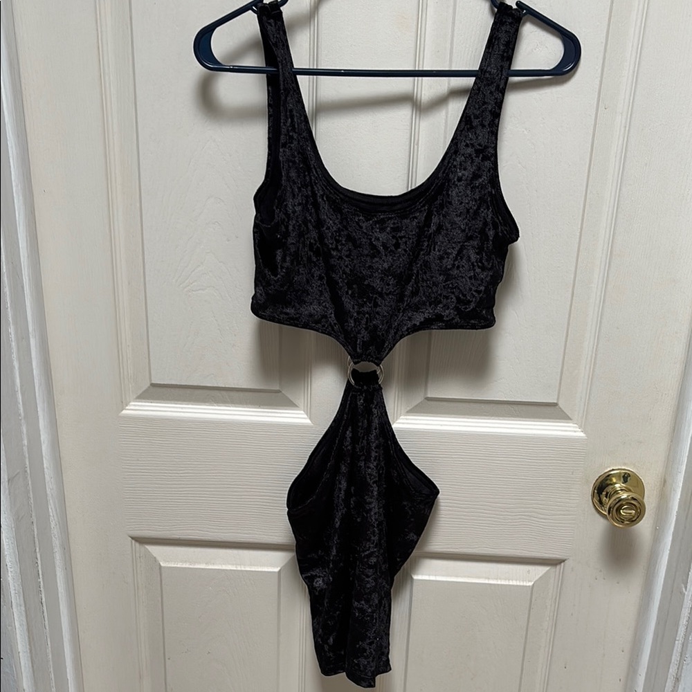 Black Velvet Cutout Dress Lingerie